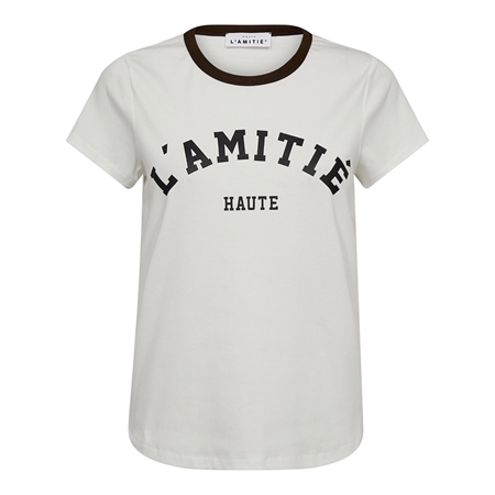 Haute L'Amitié Neckline Logo Tee Off-White/Mocca